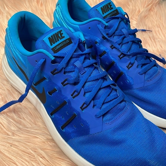 Nike Lunarstelos Mens Size 15 844591-400 Running Hyper Cobalt Black Blue White - Picture 4 of 8